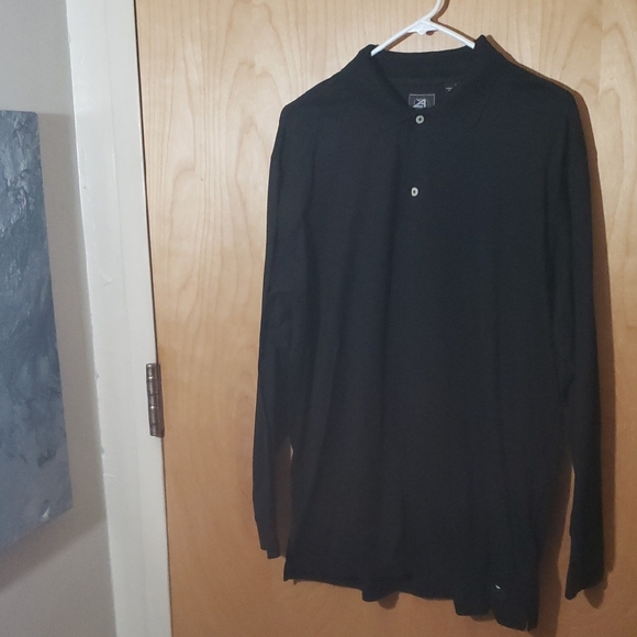 Ahead Authetics Black Long Sleeve Polo Shirt Cotton Casual Large - Picture 1 of 17